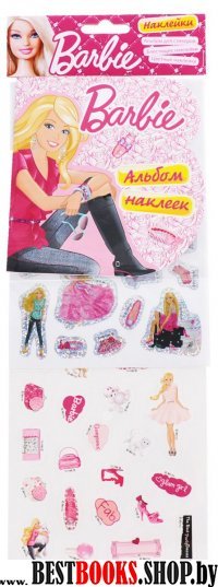 Barbie.Альбом наклеек,блестящие наклейки,цветные наклейки (арт.20820)