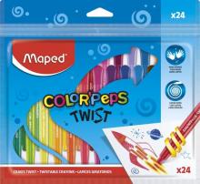 Мелки восковые 24цв ColorPeps Twist (860624)'