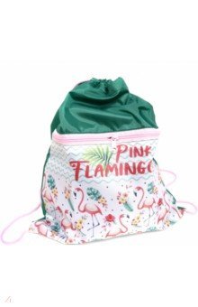 Мешок д/обуви с карм. РОЗОВЫЕ ФЛАМИНГО-2 (МО-2086)