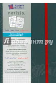 Блокнот 80л,А5,нелин, Notizio твер.обложка,серая