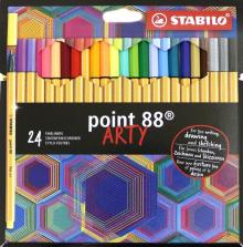 Набор ручек капил. 24цв POINT 88 ARTY
