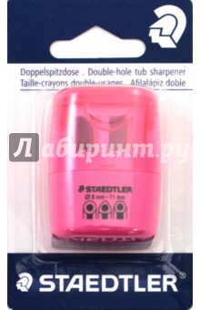 Точилка 2 отверстия, неон розовый 51260F20BK