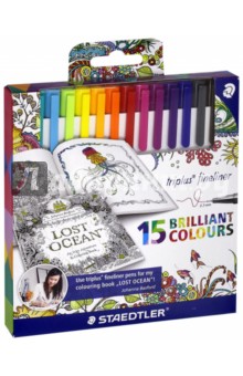 Набор капиллярных ручек 15цв Triplus (334C15JB)