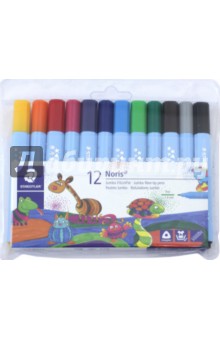 Набор фломастеров 1мм 12цв Noris Jumbo (328-FWP12)