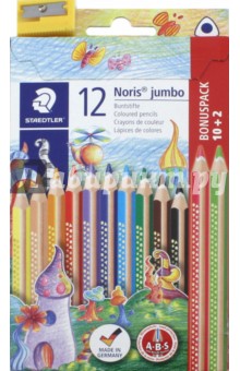 Карандаши 12цв Noris Club Jumbo+точилка 128NC12P1
