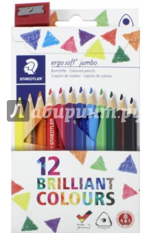 Карандаши 12цв Ergosoft Jumbo+точилка (158C12)