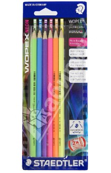 Набор карандашей ч/гр 12шт HB Wopex NEON(180FBK12)