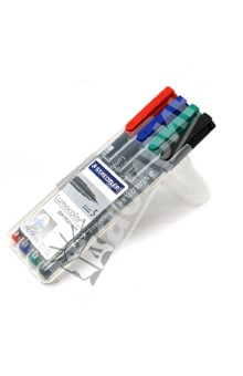 Набор маркеров перманент 4цв Lumocolor S 313WP4