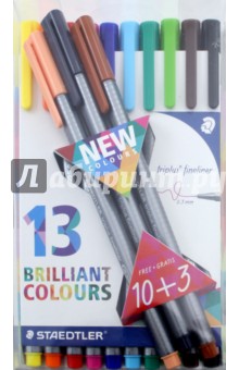 Набор кап. ручек 10цв+3цв Triplus (334TB13)