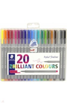 Набор капиллярных ручек 20цв Triplus (334SB20)