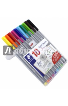 Набор капиллярн ручек 10цв Triplus (334SB10AC)