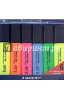 Набор текстовыделителей 6цв+ручка 423М 364-S1WP6P