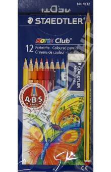Карандаши 12цв NorisClub + 1ч/гр +ластик 61SET610