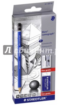 Набор карандашей ч/гр 6шт Lumograph 100