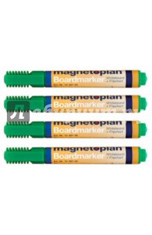 Маркеры универс для досок и бумаги, 4шт., зеленые