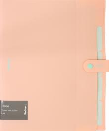 Папка 5 отд. А4 "Haze" на кнопке, розов.XF4_05923