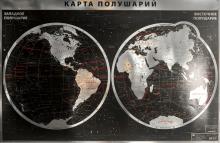 Интерьерная карта Мира (физическая). (SILVER)