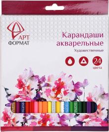 Карандаши цв. аквар. 24цв трехгранные,AF03-041-24