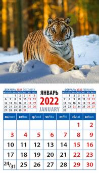 20226 2022 Календарь Год тигра. В зимнем лесу