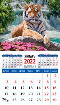 20231 2022 Календарь Год тигра. Велик тигр у водоп