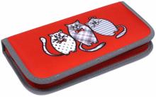 Пенал шк. КОТИКИ НА КРАСНОМ,1отдел,43304