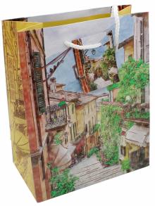 Пакет бумажный 17,8х22,9х9,8 Итал. дворик (43510)