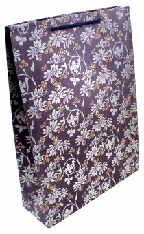 Пакет бумажный 24х33х8 "Голубые цветы" (43731)