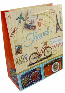 Пакет бумажный 26х32,4х12,7 Тревел байк (44208)