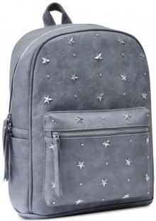 Рюкзак СЕРЫЙ С ЗАКЛЕПКАМИ ЗВЕЗДАМИ,иск.кожа,48361