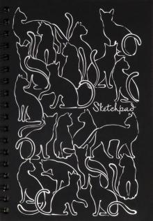 Скетчпад 30л,А6,греб,КОТЫ,чёрн.бум,50657