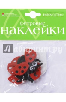 Декор.наклейки из фетра БОЖЬИ КОРОВ,4вида,2-093/19