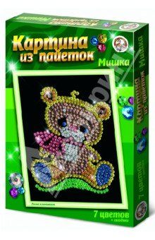 01472 Картина из пайеток. Мишка