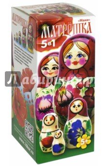 2712 Матрешка деревянная "Маки" (5 в 1)