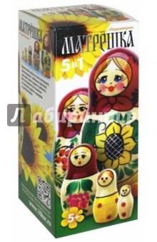 2713 Матрешка деревянная "Подсолнухи" (5 в 1)