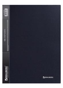 Папка 100 вклад. "Диагональ" черная 0,9мм 221332