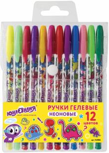 Набор ручек гел. 12цв. неон GP132 (142806)