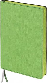 Бизнес-блокнот 128л,лин.Tweed под ткань,зел.110968
