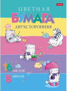 Бумага цв.двухстор.16л,8цв,Прик.Пирожк,16Бц4_23690