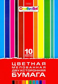 Бумага цв.мел.двух.10л,10цв,Creat.Set,10Бц4м_07263