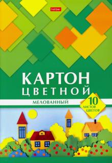 Картон цв.мел.10л,10цв,Домики,10Кц4_25051