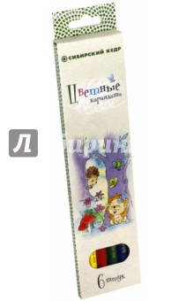 Карандаши 6цв "Ежик"  шестигранные (СК027/06)