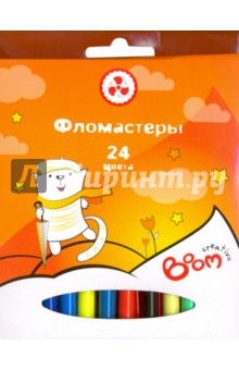 Фломастеры 24цв в картонной коробке (0102-0124)