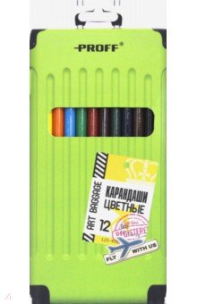 Карандаши 12цв Proff "Чемодан" (03-6749)