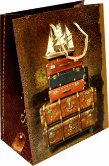 Пакет бумажный 17.8х22.9х9.8 Чемод.настр. (76479)