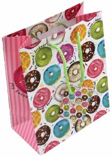 Пакет бумажный 17,8*22,9*9,8 "Пончики"(76575)