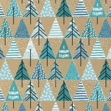 Бумага крафт Голубые ели 80917