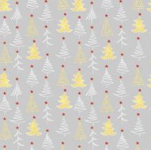 Бумага упаковочная Золотые и белые елки 80934