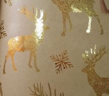 Бумага крафт Золотые олени 81042
