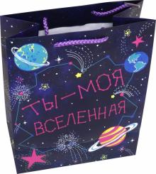 Пакет бумажный 17.8х22.9х9.8 Вселенная (81247)