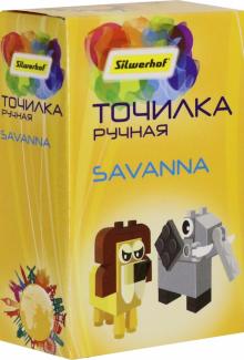 Точилка 1отв. ручная Savanna пластик цв.ассорти